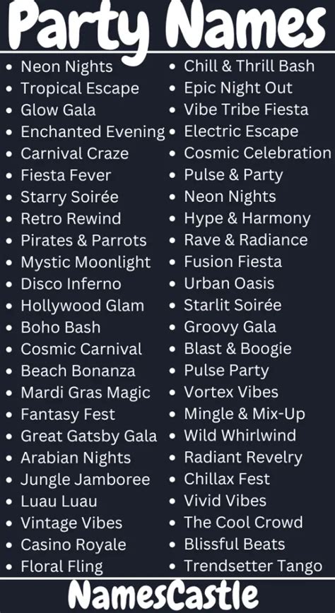 casino night party names|237+ BEST Party Name Ideas [Name of Parties .